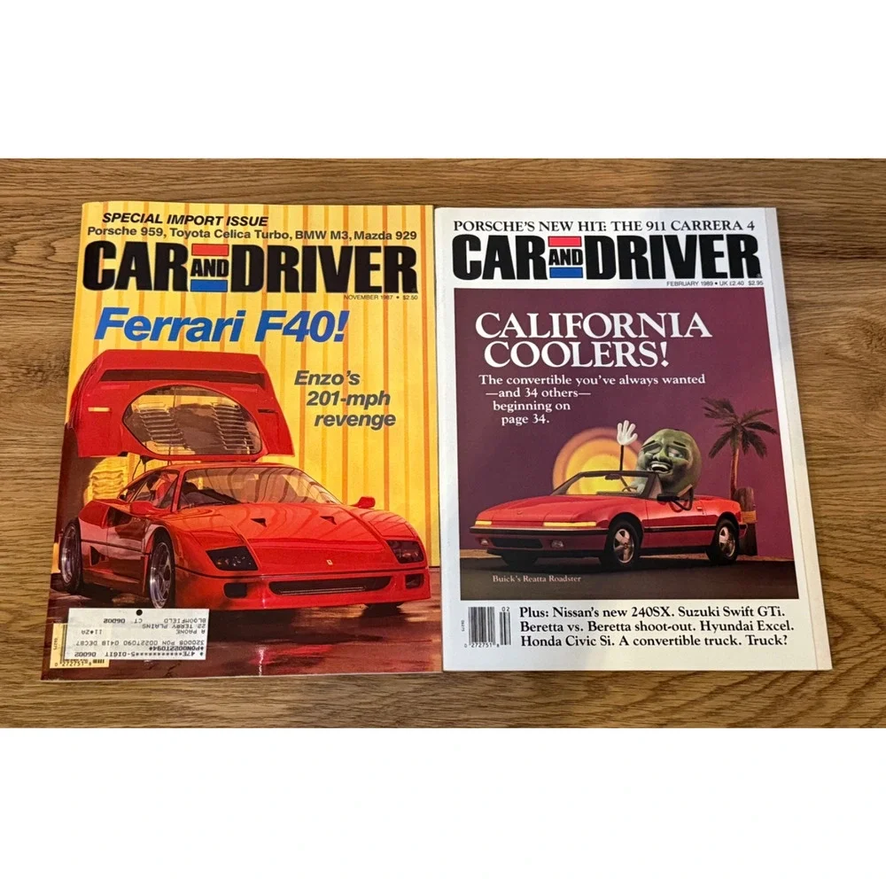 🚗 Vintage Car and Driver Magazine Lot 14 Issues 1981-1989 Ferrari Porsche BMW